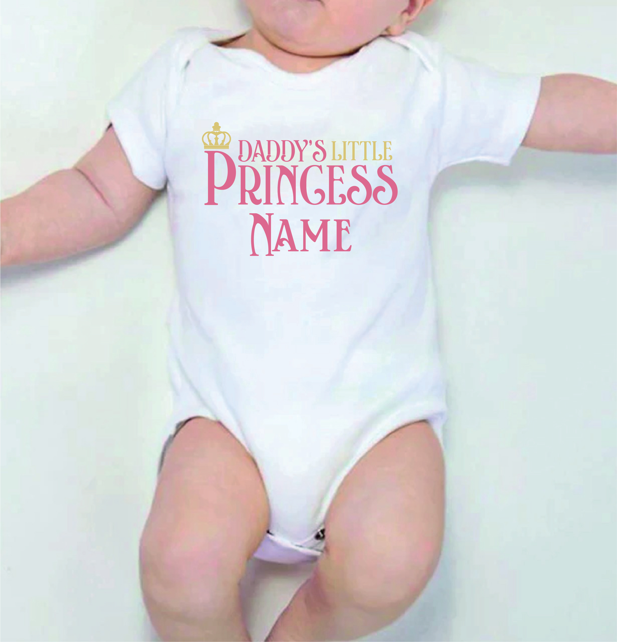 Personalised Daddy's Little Princess White Cotton Baby Romper